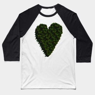 Green Rose Heart Baseball T-Shirt